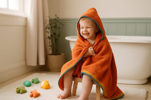 Toalha infantil com capuz: proteção e conforto na hora do banho