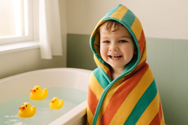 Toalha com capuz infantil: diversão e praticidade no banho